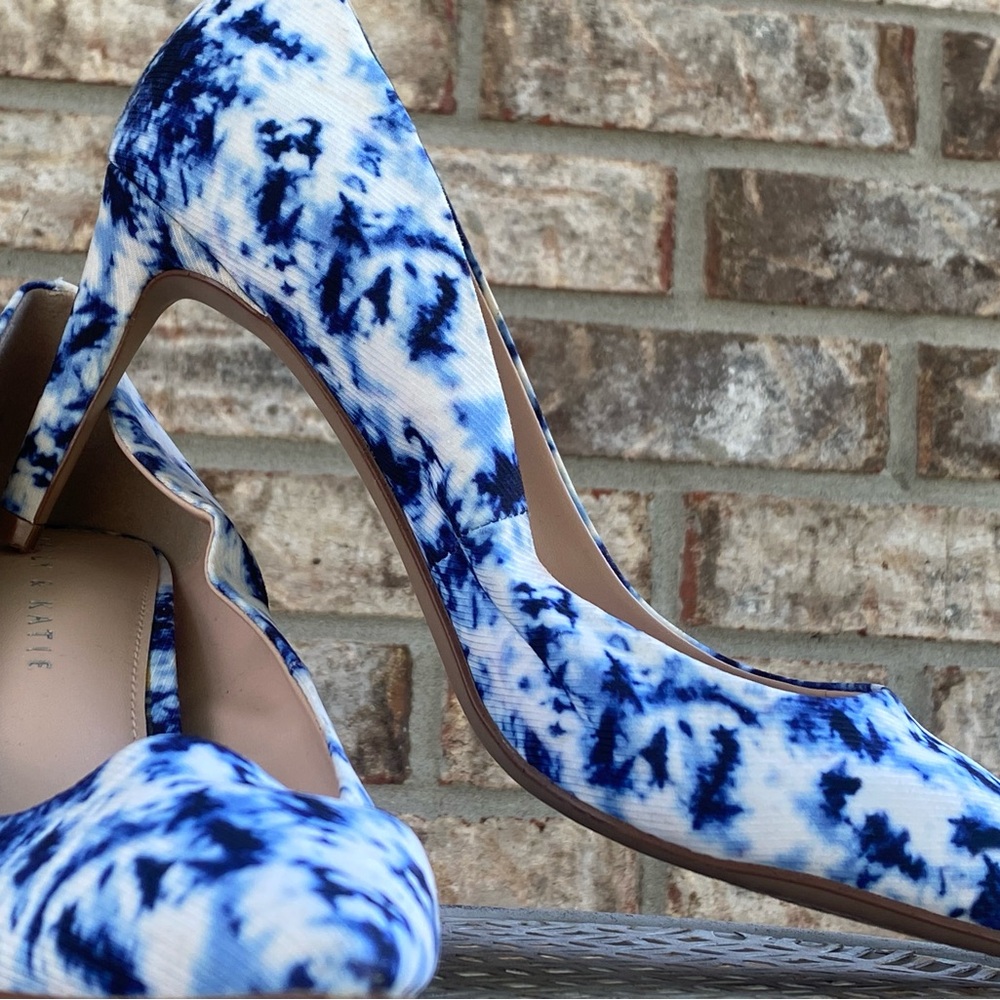 Tie Dye Denim Blue Heels